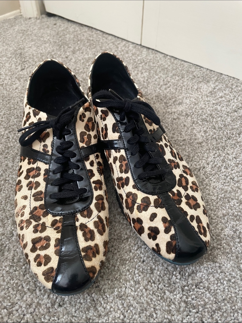 Cole Haan Nike Air Bria Leopard Print Lace-Up Sneakers / Oxford hybrid Sz 8